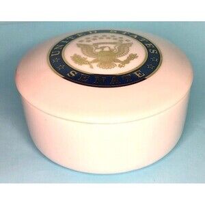 United States Senate  Ceramic Trinket Dish with Lid  4"x2" Made in US